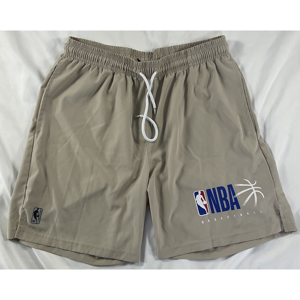 NBA Comfort Fit and Elastic Waistband Beige Basketball Shorts Men's L 227